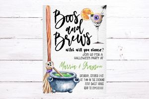 Costume Party Invitation - Boos and Brews