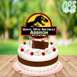 Lost World Jurassic Park Birthday Cake Topper Template Printable Instant Download