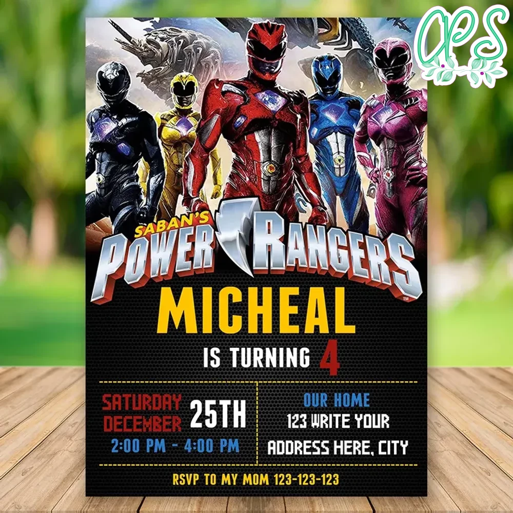 Editable Power Rangers Party Invitation Instant Download ...