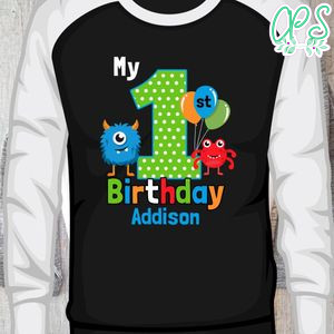 Cute Monsters Birthday Iron On Transfer Tshirt Instant Download