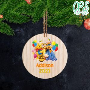 Winnie the pooh Christmas Wood Ornament Gift