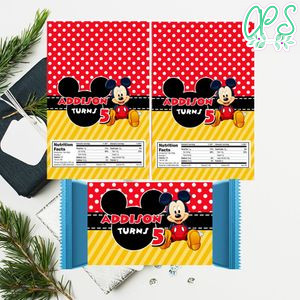 Mickey Mouse hershey Candy Bar Wrapper Digital File Printable Instant Download