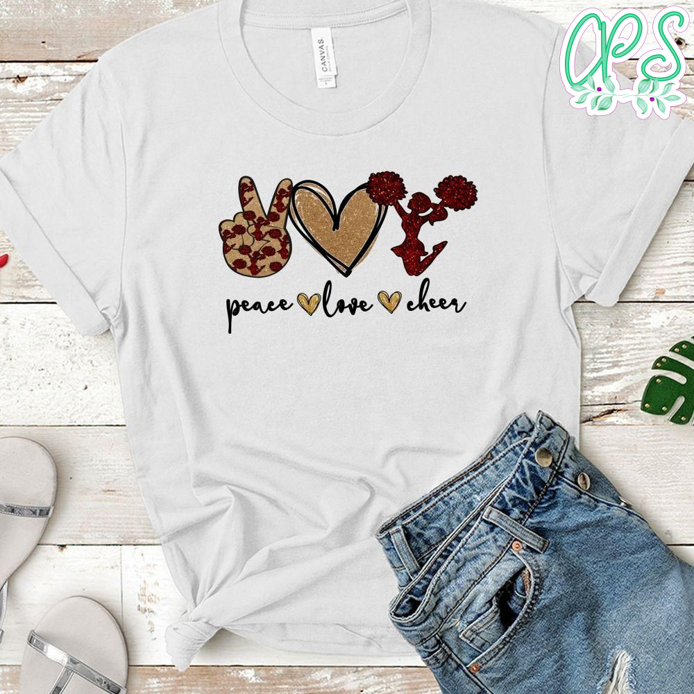 Peace love Maroon Cheerleader PNG file template