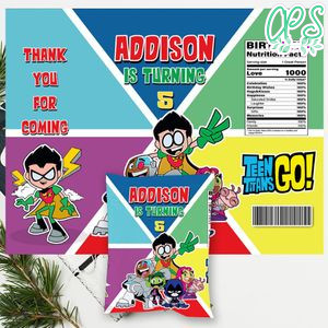 Teen titans Go Chip Bag Digital File Printable Instant Download