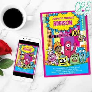 Gabba Friends Invitation Customizable Template Instant Download