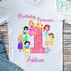 Disney Princess Babies Birthday Iron On Transfer Shirt Template Instant Download
