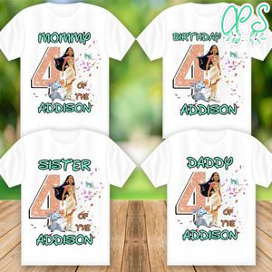 Disney Princess Pocahontas Family Matching Birthday Shirt PNG File Instant Download