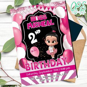 Digital Girl Boss Baby invitations Customizable Template Instant Download