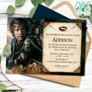 The hobbit Invitation Customizable Template Instant Download