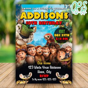The Croods Invitation Template to print at home Instant Download