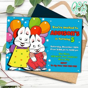 Max & Ruby Birthday Invitation Template to print at home Instant Download