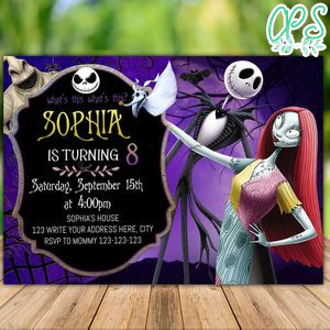 Printable Jack Skeleton Birthday Party Invitation Instant Download