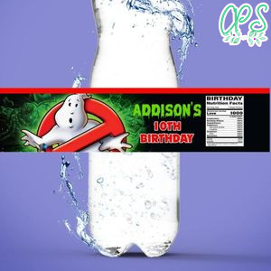 Ghostbusters Water Bottle Label Template to Print at Home Instant Download