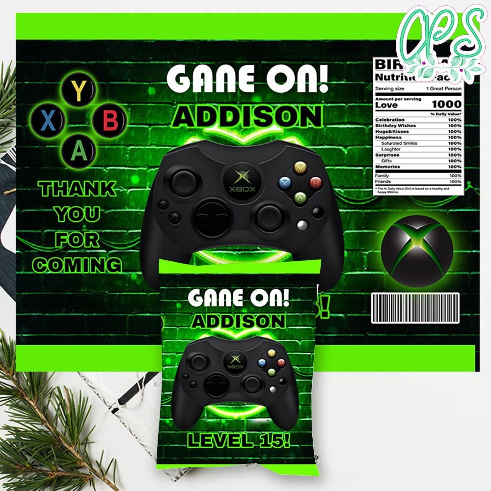 Xbox Game On Birthday Chip Bag Digital File Printable DIY