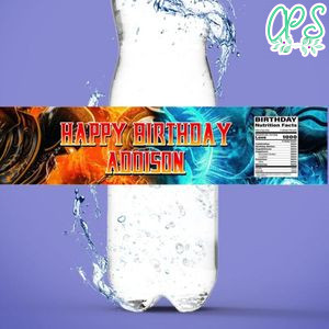Mortal kombat Water Bottle Label Template to Print at Home Instant Download