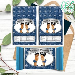 Baby Princess Denim or Diamond Candy Bar Wrapper Digital File Printable Instant Download