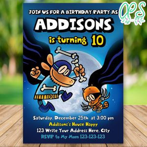 Editable Dogman Party Invitation Instant Download