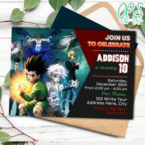 Hunter x Birthday Invitation Printable Instant Download