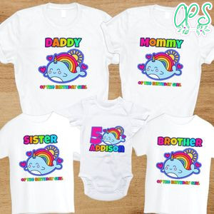 Custom Narwhal Birthday Party PNG file template for your family