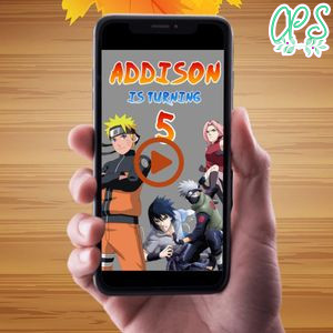 Naruto Video Invitation Digital Template Customizable Instant Download