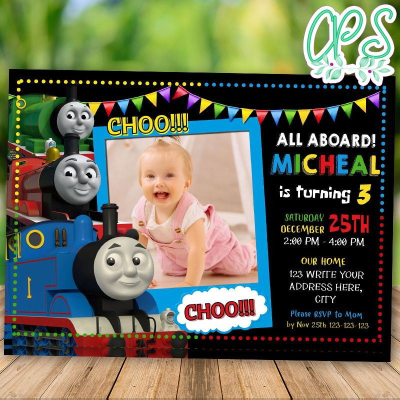Editable Thomas the Tank Engine Invitation With Photo DIY ...