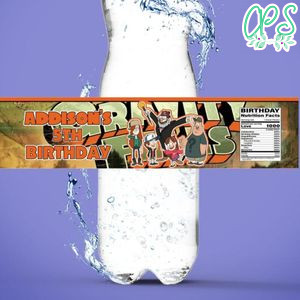 Gravity Falls Birthday Water Bottle Label Template to Print at Home Instant Download