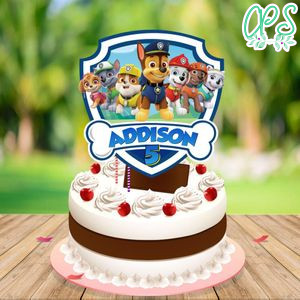 Printable Paw Patrol Birthday Cake Topper Template Instant Download
