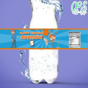 Blippi Water Bottle Label Template to Print at Home Instant Download