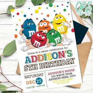 Candy Birthday Invitation Instant Download