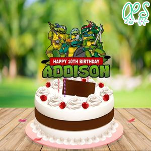Ninja Turtles Birthday Cake Topper Template Printable Instant Download