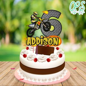 Dirt Bike Birthday Cake Topper Template Printable Instant Download