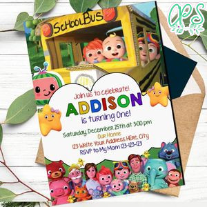 Cocomelon Birthday Flyer Customizable Template Instant Download