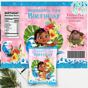 Baby Moana Chip Bag Digital File Printable Instant Download