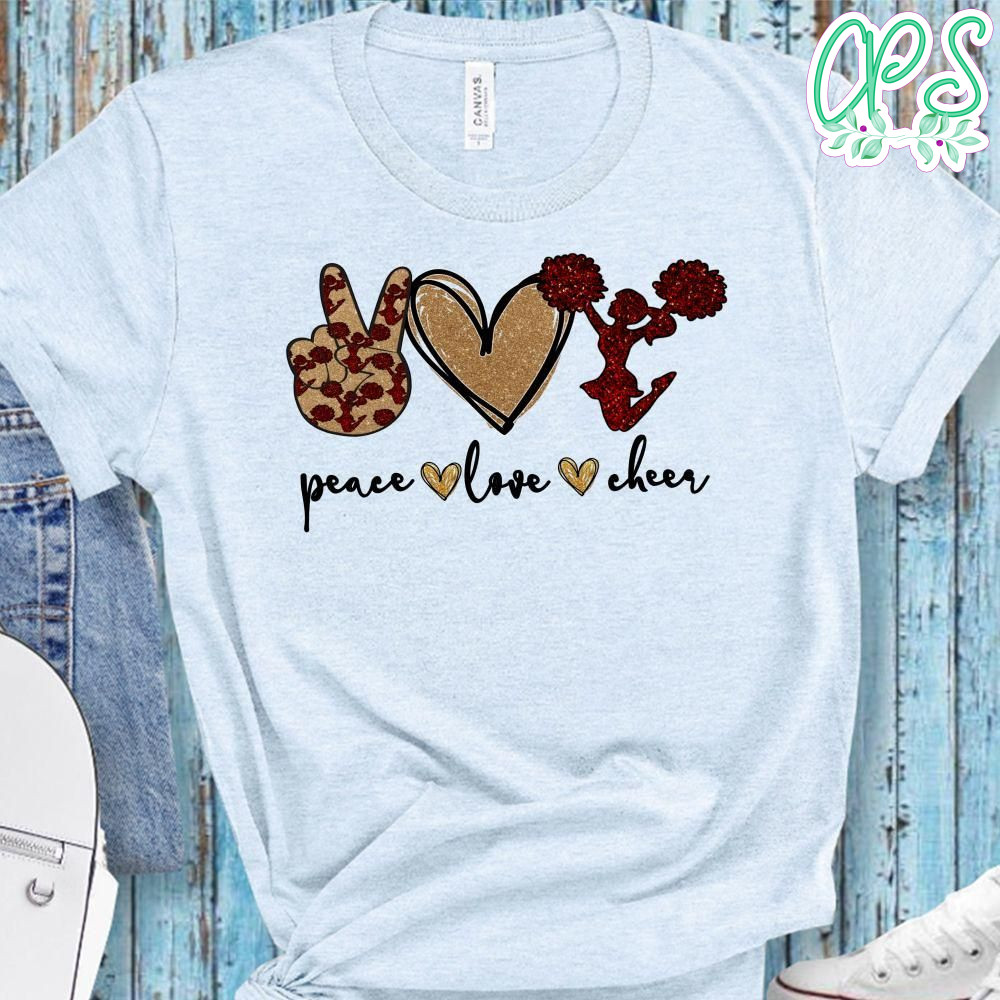 Peace love Maroon Cheerleader T-Shirt
