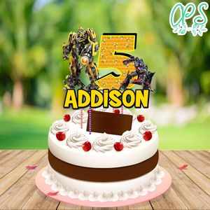 Bumblebee Transformers Birthday Cake Topper Template Printable Instant Download