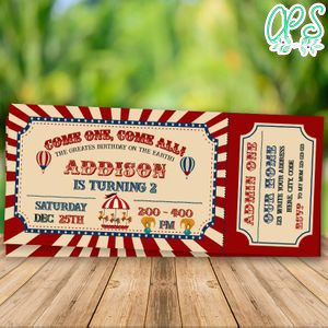 Editable Carnival Ticket Invitation Instant Download