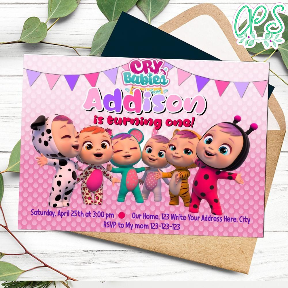 Printable Cry Babies Birthday Flyer Instant Download