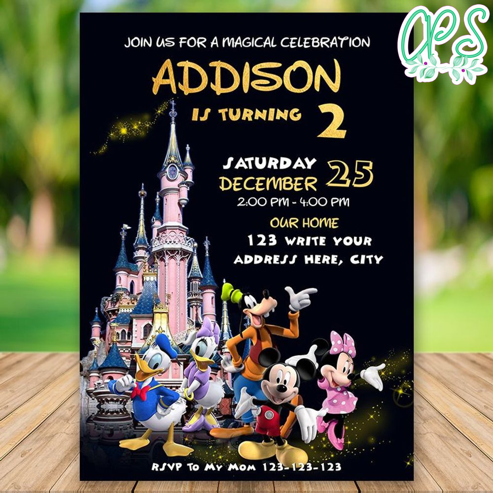 Editable DISNEYLAND Birthday Flyer Instant Download