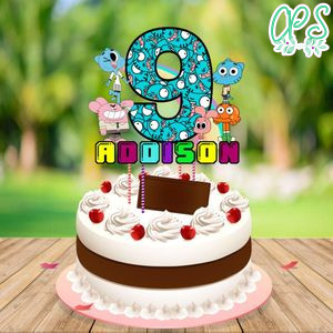 Gumball Birthday Cake Topper Template Printable Instant Download