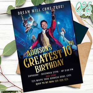 Greatest Showman Invitation Customizable Template Instant Download