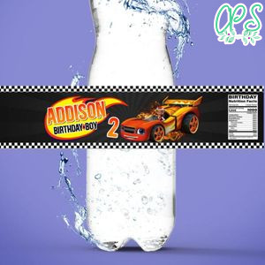 Blaze and the Monster Machines Birthday Water Bottle Label Template to Print at Home Instant Download