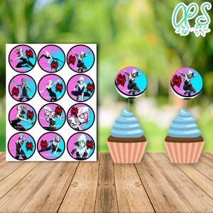 Editable Gwen Stacy Into The Spider-Verse Cupcake Toppers Instant Download