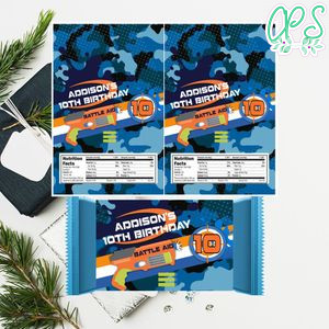 Nerf Dart Wars Birthday Rice Krispie Treat Digital File Printable Instant Download
