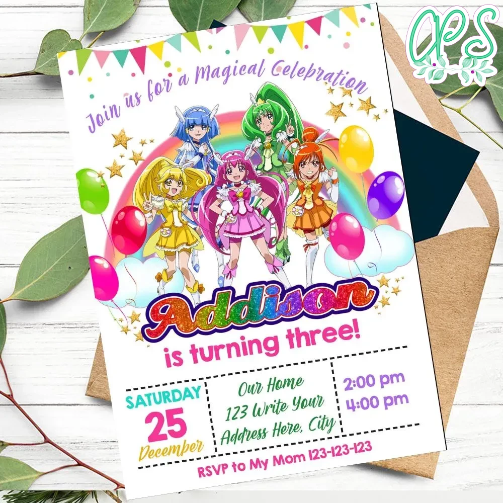 Glitter force Invitation Customizable Template DIY CustomPartyShirts Studio