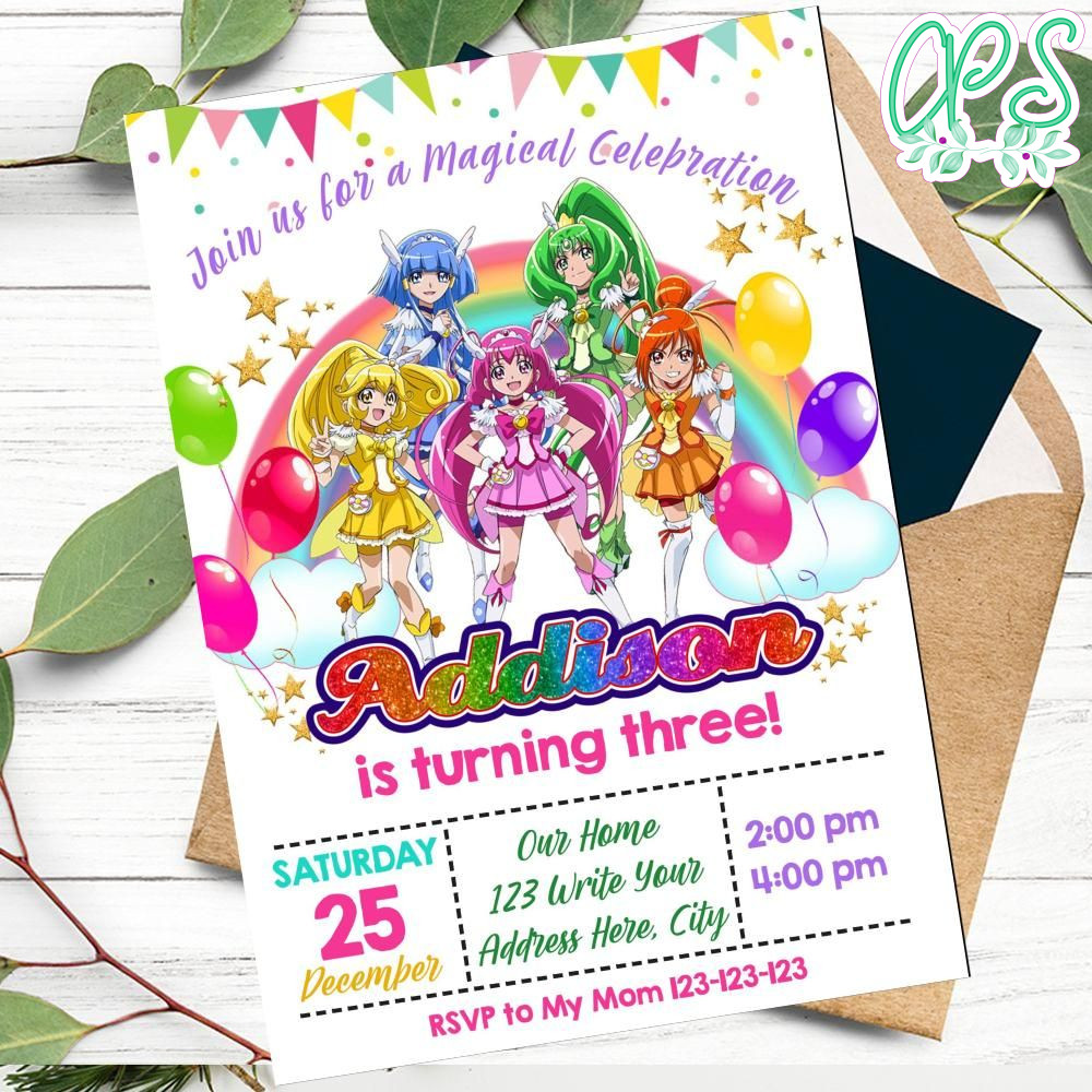 Glitter force Invitation Customizable Template DIY CustomPartyShirts Studio