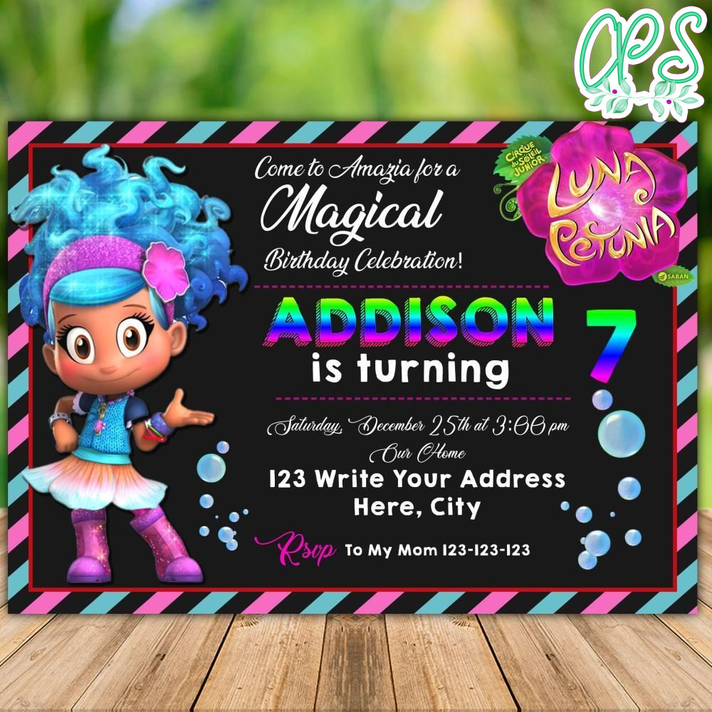 Printable Luna Petunia Birthday Flyer Instant Download