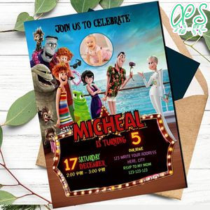 Editable Hotel Transylvania 3 Birthday Invitation With Photo Instant Download