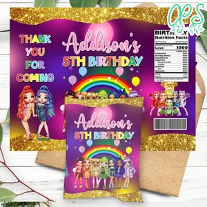 Rainbow high Birthday Chip Bag Digital File Printable Instant Download