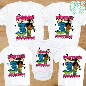 Girl Flintstones African American Birthday Family Matching Party Shirts