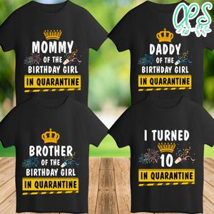 Quarantine Family Birthday Matching Iron On Transfer Shirt Template Instant Download